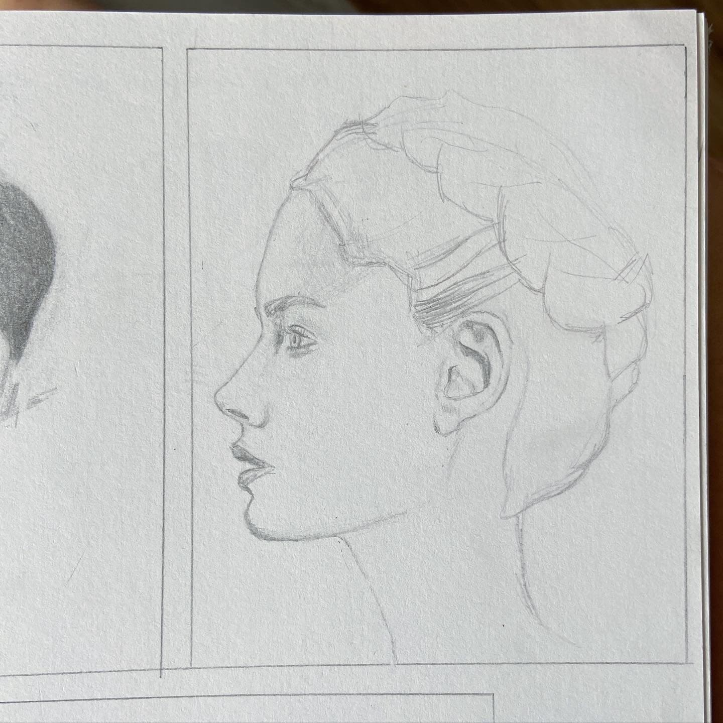 Side profile of woman