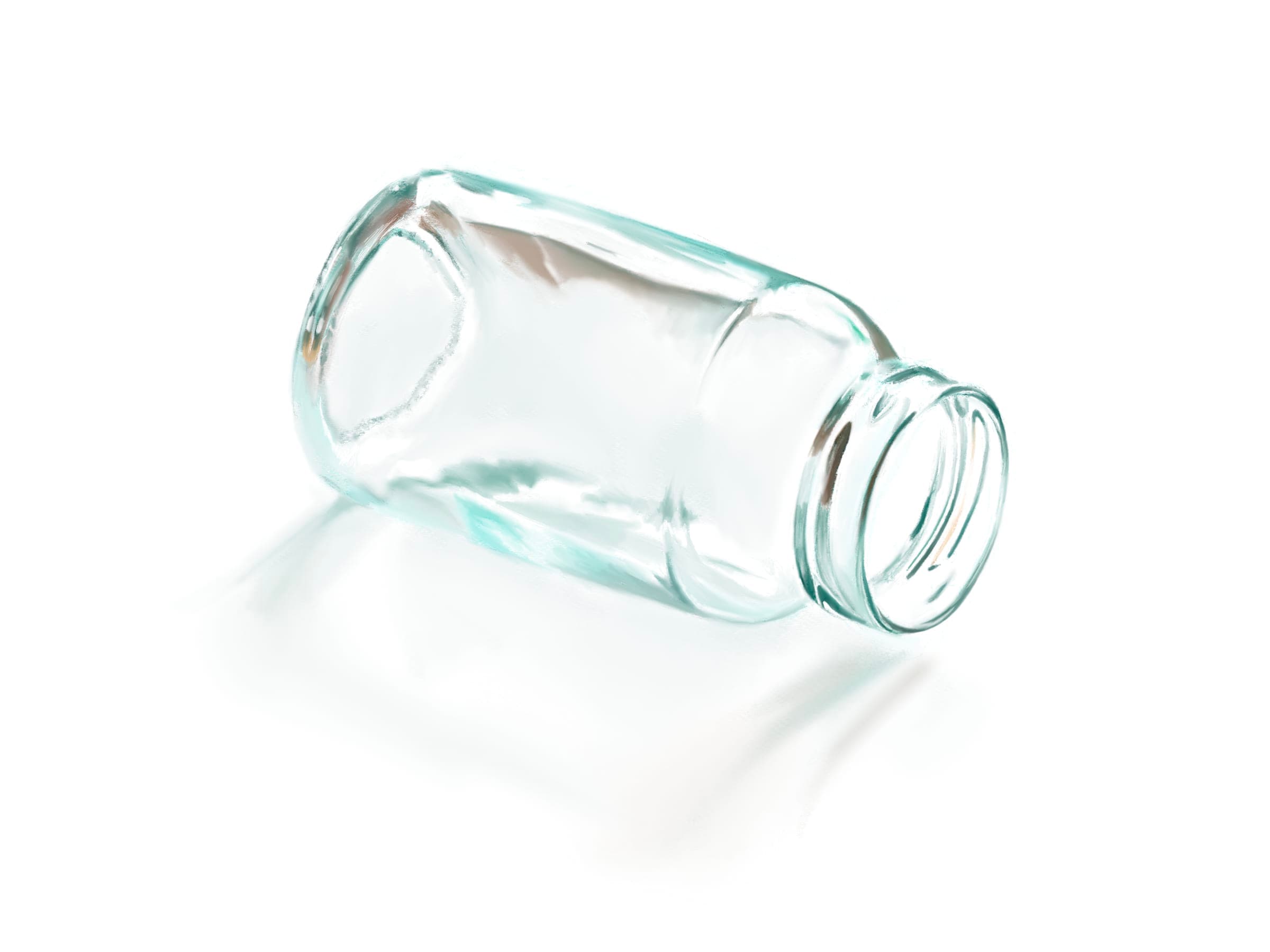 Realistic digital illustration of a Mason jar